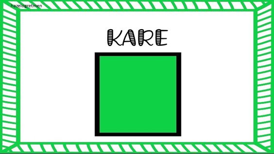 KARE - Geometrik Şekil Öğrenimi - Yeşil Kare