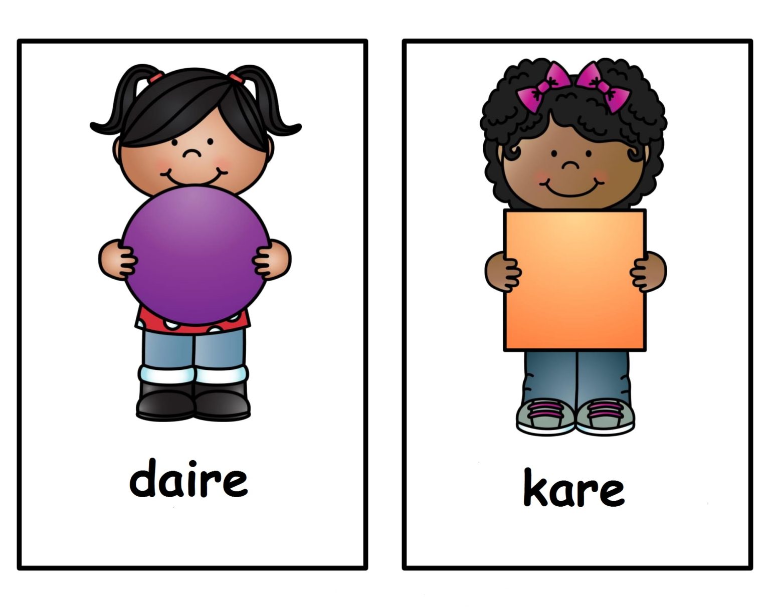 Daire ve Kare Şekil Öğrenme Kartları - 2 Öğrenci ile