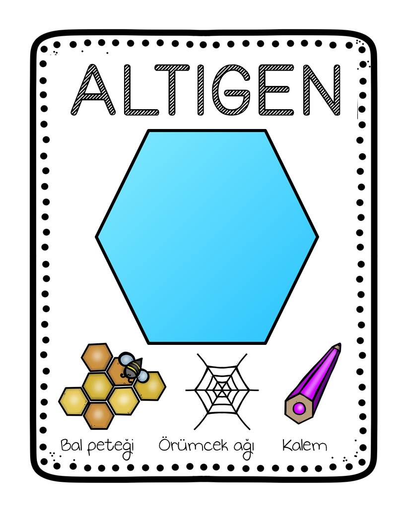 ALTIGEN - Altıgen Şekli, Bal Peteği, Örümcek Ağı ve Kalem Öğretici Materyali