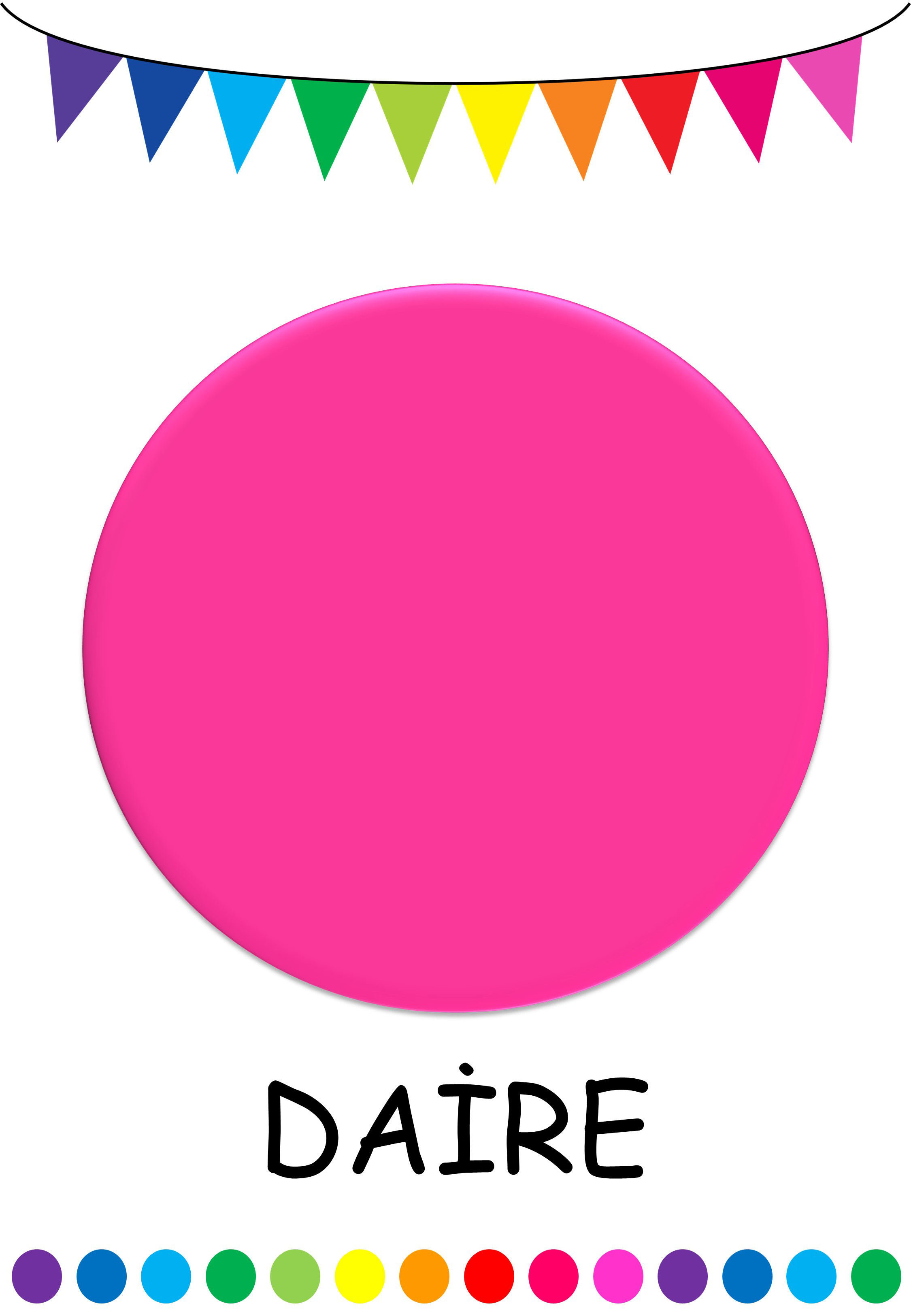 DAİRE - Pembe Daire ve Renk Öğrenme Materyali