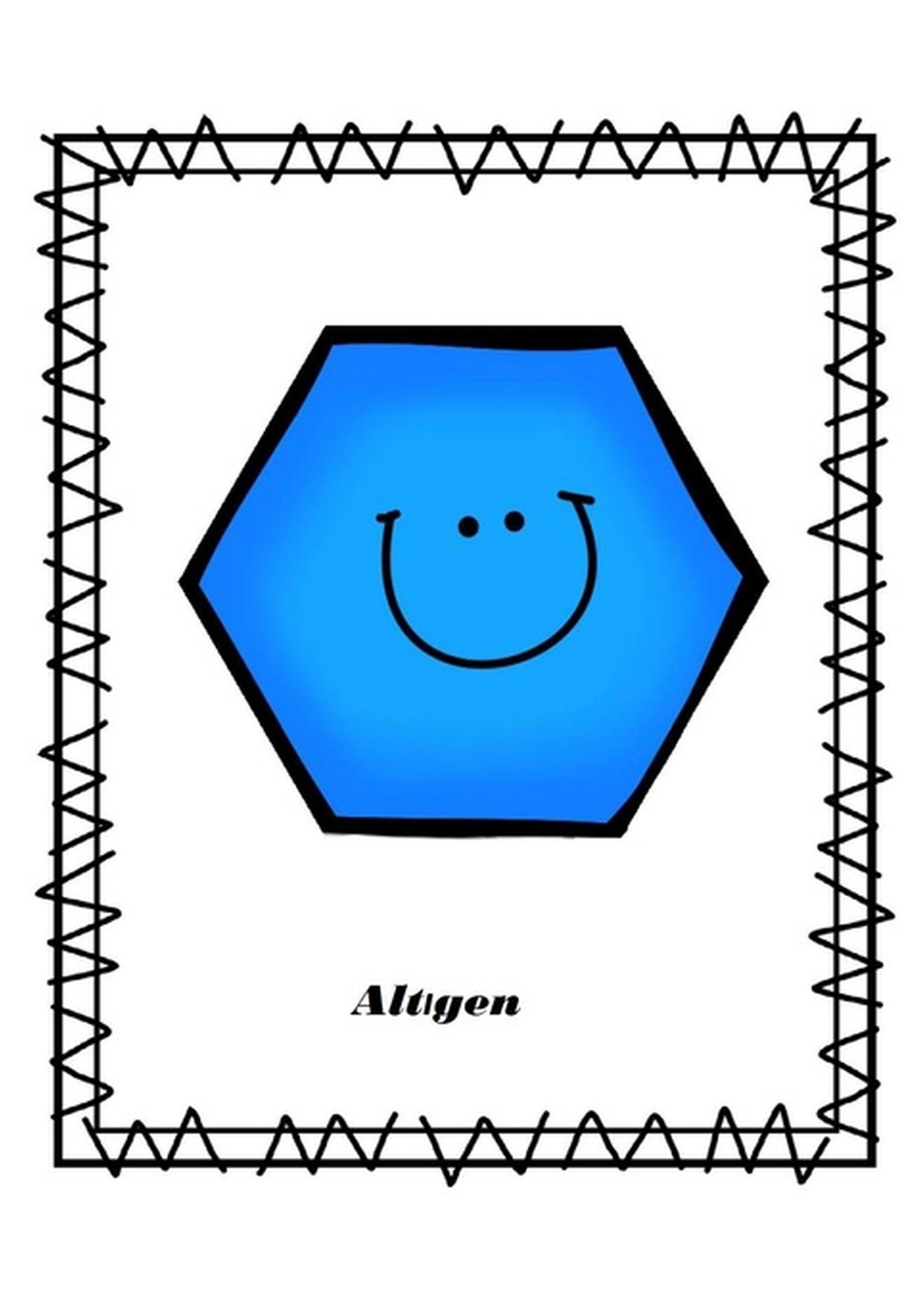 Altıgen Şeklinde Mutlu Yüz İle Eğitsel Geometri Kartı
