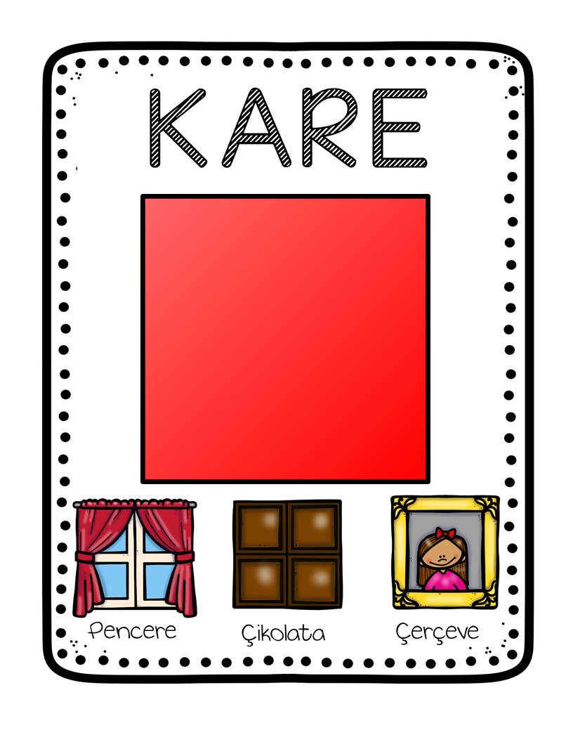 KARE - Geometri Öğretimi: Kare Şekli ve İlgili Nesneler (Pencere, Çikolata, Çerçeve)