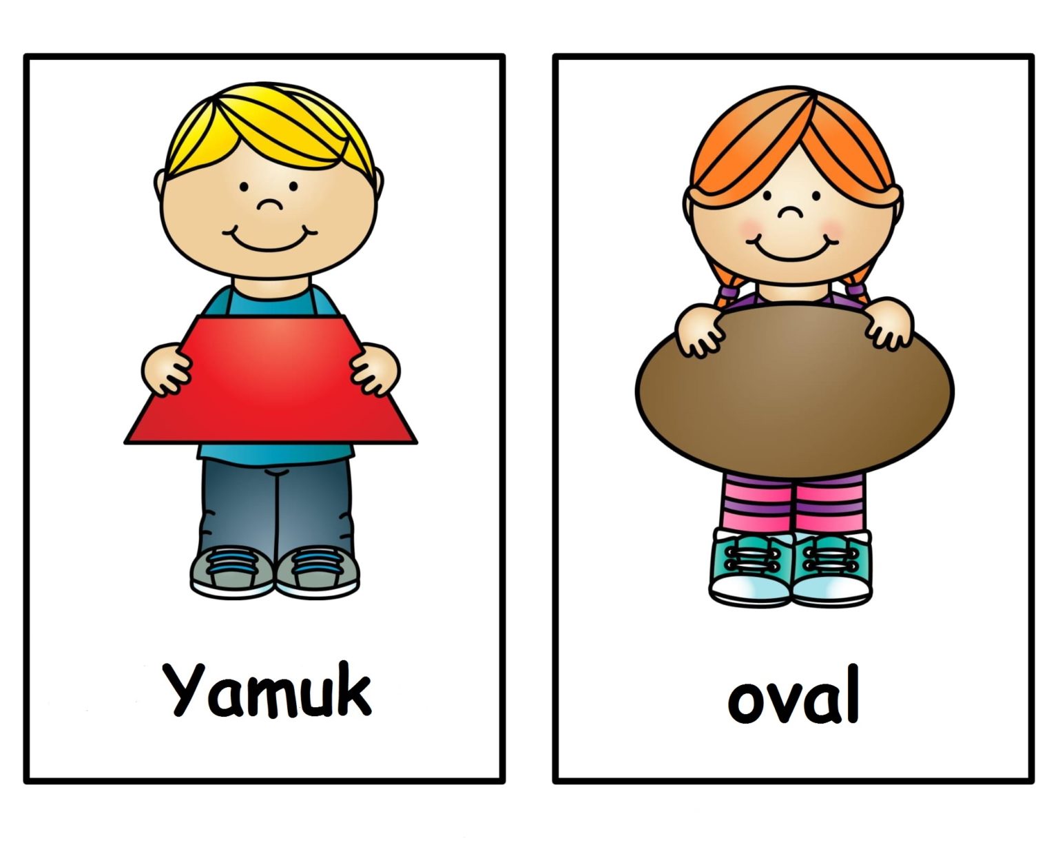 Yamuk ve Oval Şekiller: Çocuk Eğitim Materyali