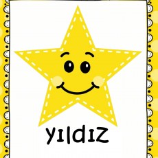 Sarıkahverengi Yıldız: Yıldız İngilizce Öğrenim Kartı