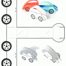 Glue-lee Printable Toy Cars Template