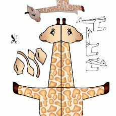 Kağıt Zürafa El İşi Seti (Giraffe Paper Craft Set) - 1 Adet - Eğlenceli Sanat Aktiviteleri