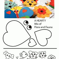 Colorful Animal and Heart Crafting Activity for Kids