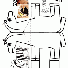 Zebra Kesimi: 1 Adet Zebra Şablonu, Boyama ve Kesme Etkinliği