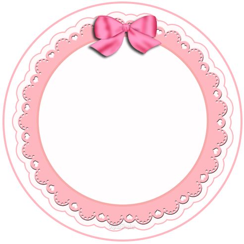 Yuvarlak Pembe Kurdeleli Çerçeve