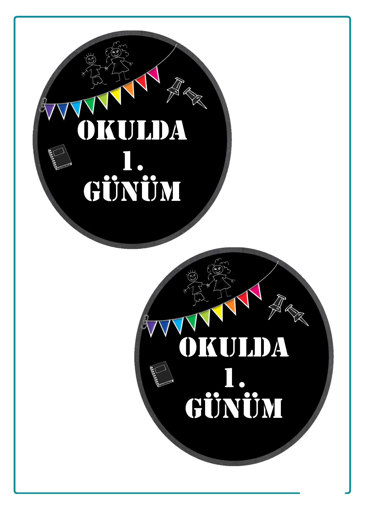 Okulda 1. Günüm - İlkokul Başlangıç Materyali
