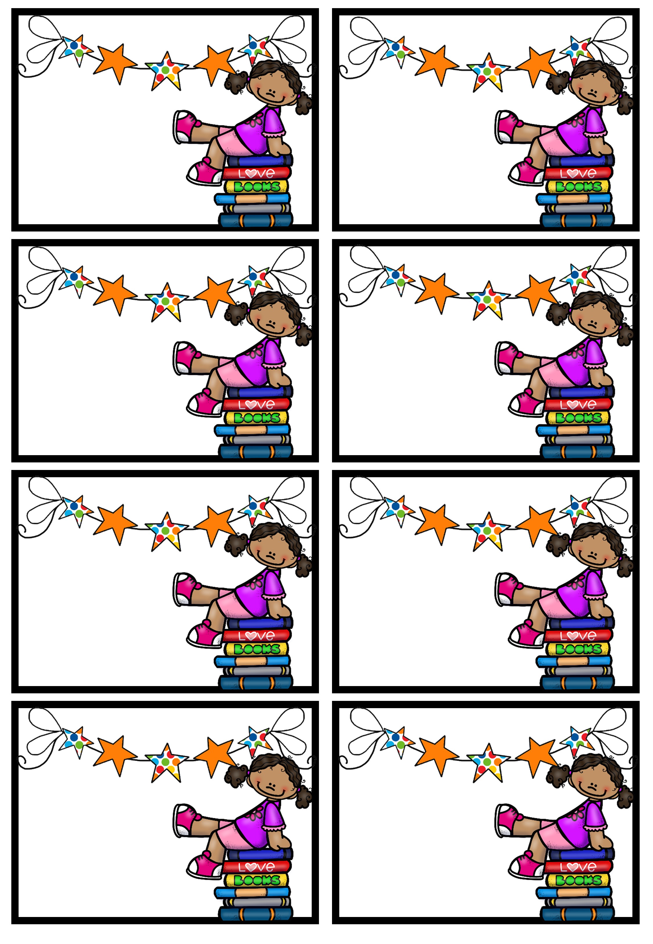Çocuklar İçin Eğlenceli Kitap Temalı İletişim Kartları