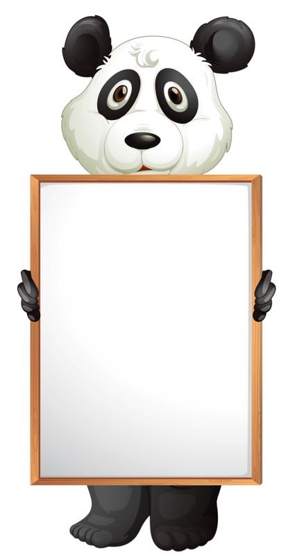 Panda Tutucu Boş Çerçeve İllüstrasyonu