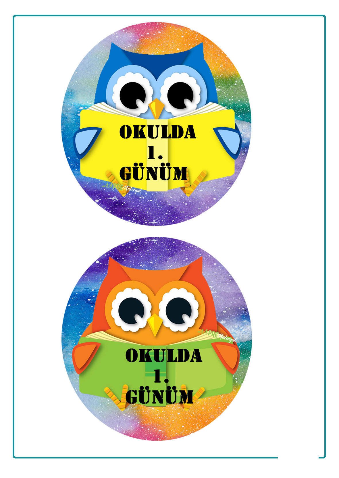 Okulda 1. Günüm - Eğitim Materyali