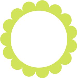 Açık Yeşil Çiçek Şeklinde Çerçeve