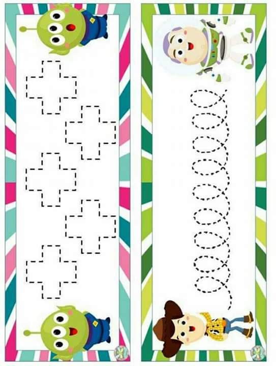 Eğlenceli Şekil Çizimi ve Yazma İçi Boş Aktivite Kartları - Toy Story Karakterleri