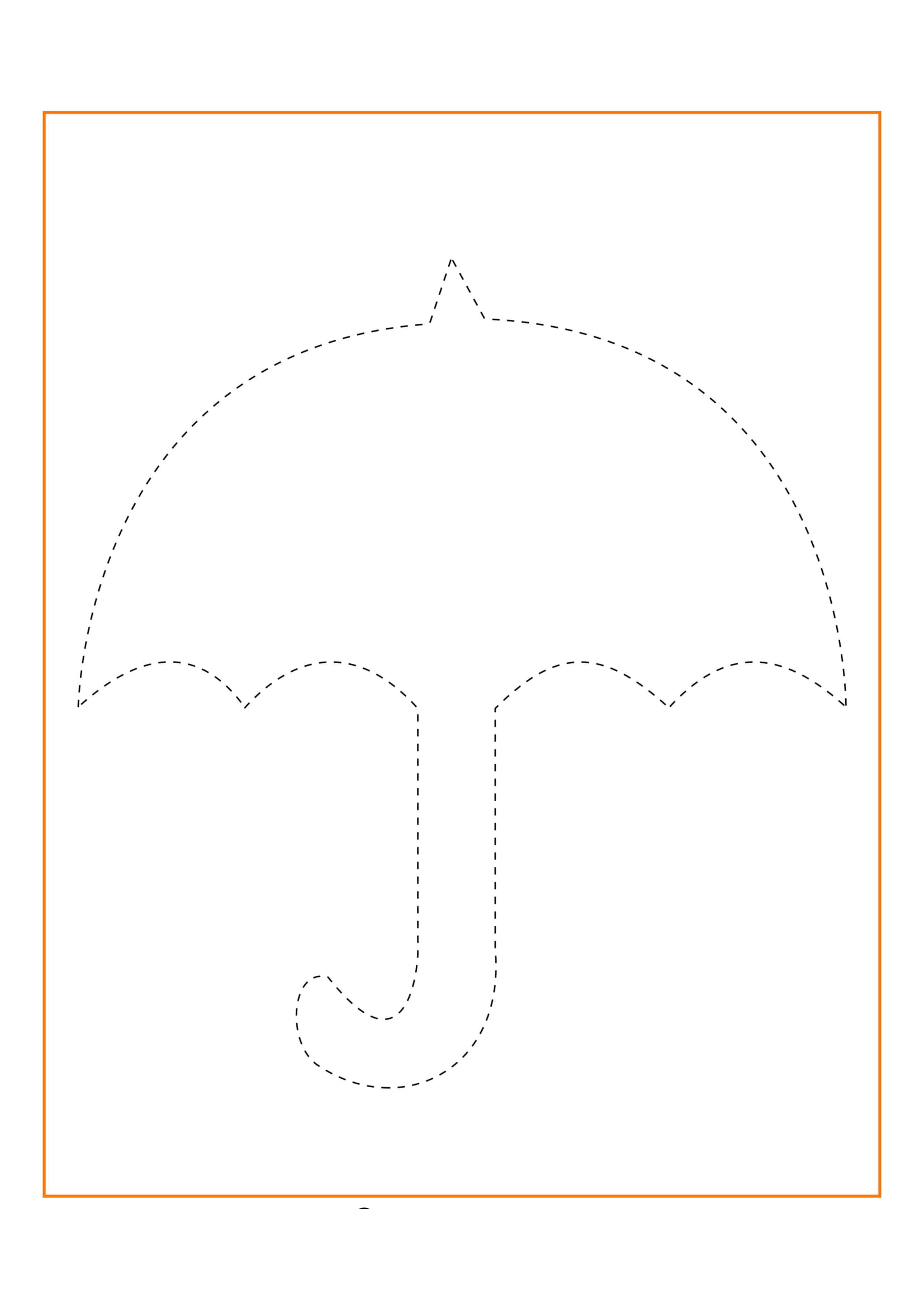 Dotted Line Umbrella Outline Coloring Activity