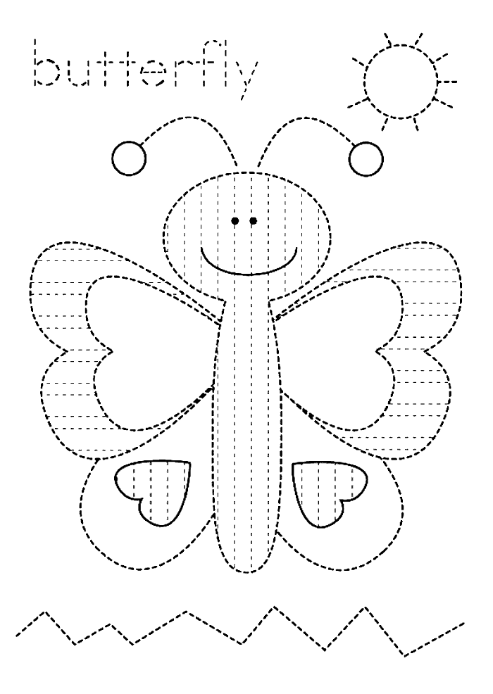 Eğitici Resim: Kelebek-Yazma Etkinliği (Butterfly Writing Activity)