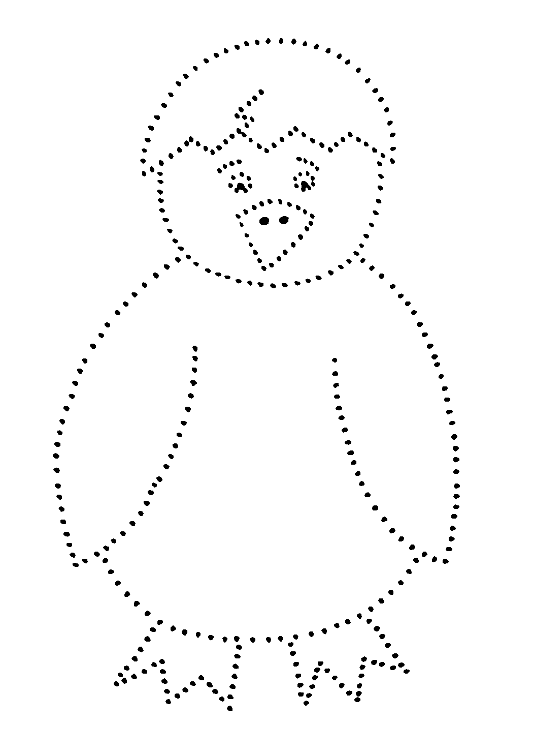 Dot Art Penguin Figure - Educational Art and Animals