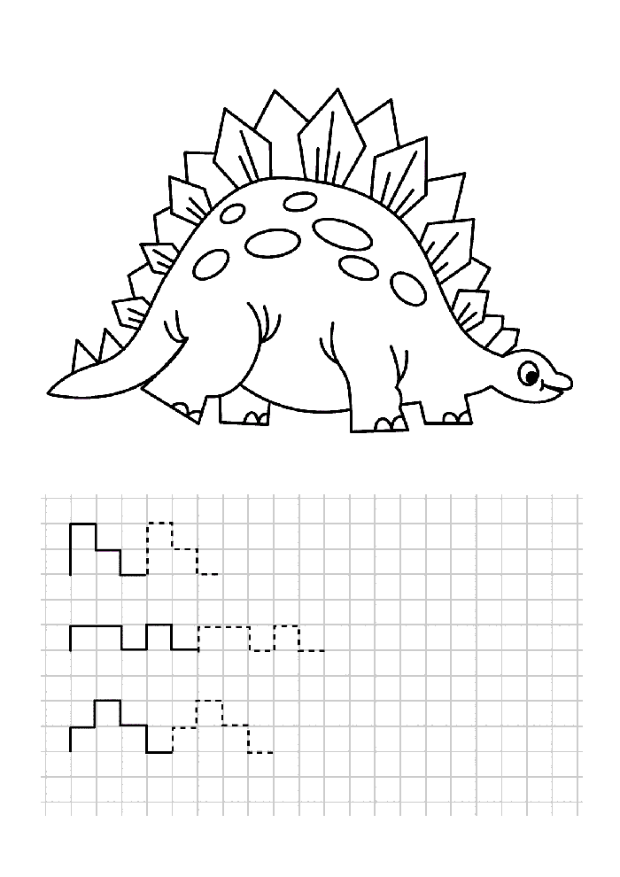 Stegosaurus Coloring Activity with Graphing Exercises