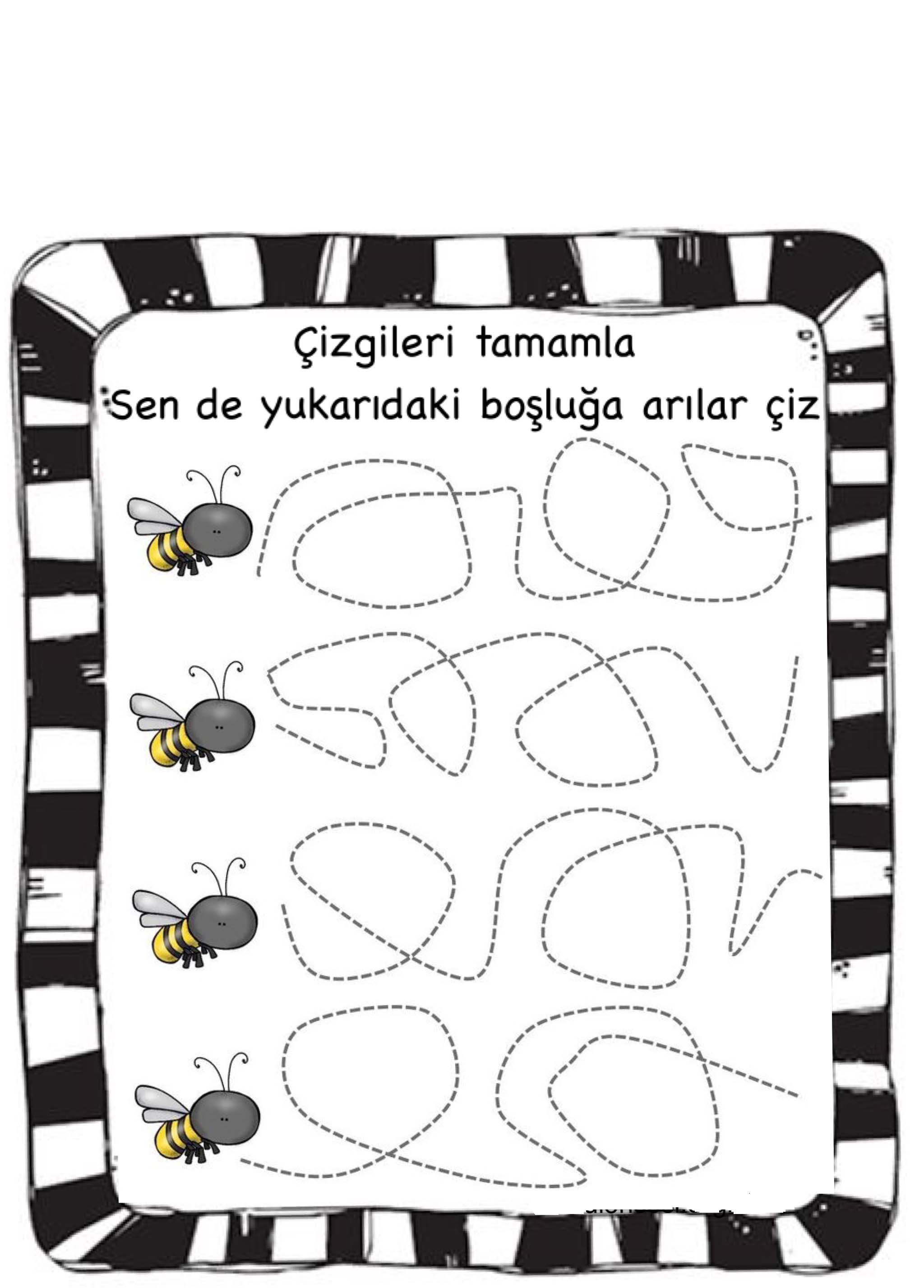 Arı Çizgi Tamamlama Etkinliği