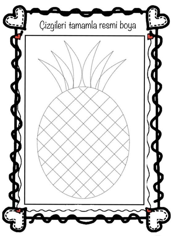 Çizgi Çalışması: Ananas Boyama Etkinliği