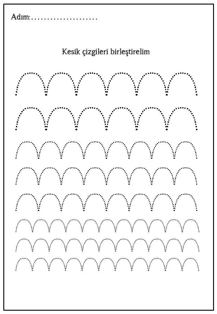 Kesik Çizgileri Birleştirme Etkinliği - Yazma ve Motor Beceri Gelişimi