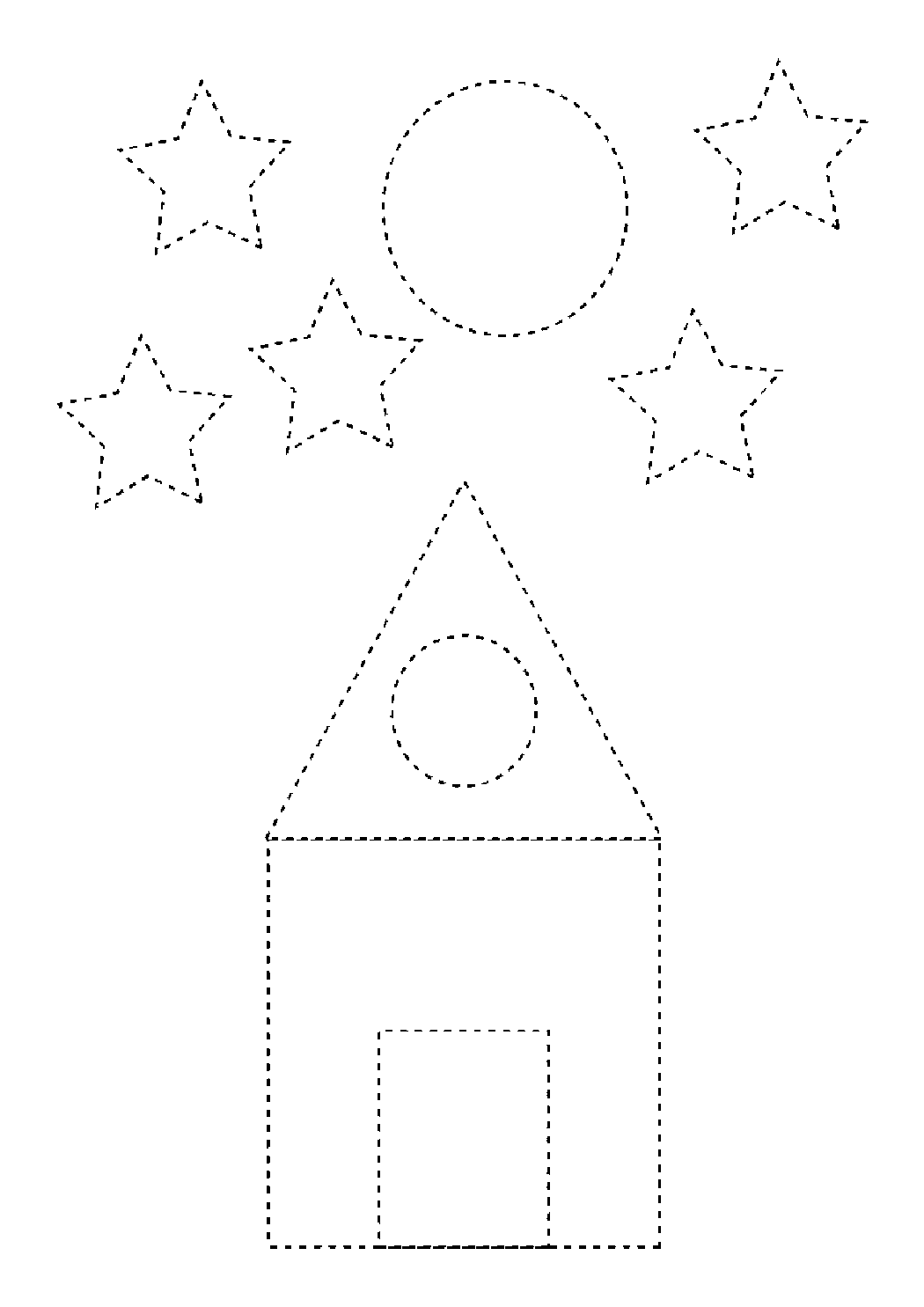 Stars and House Drawing Activity