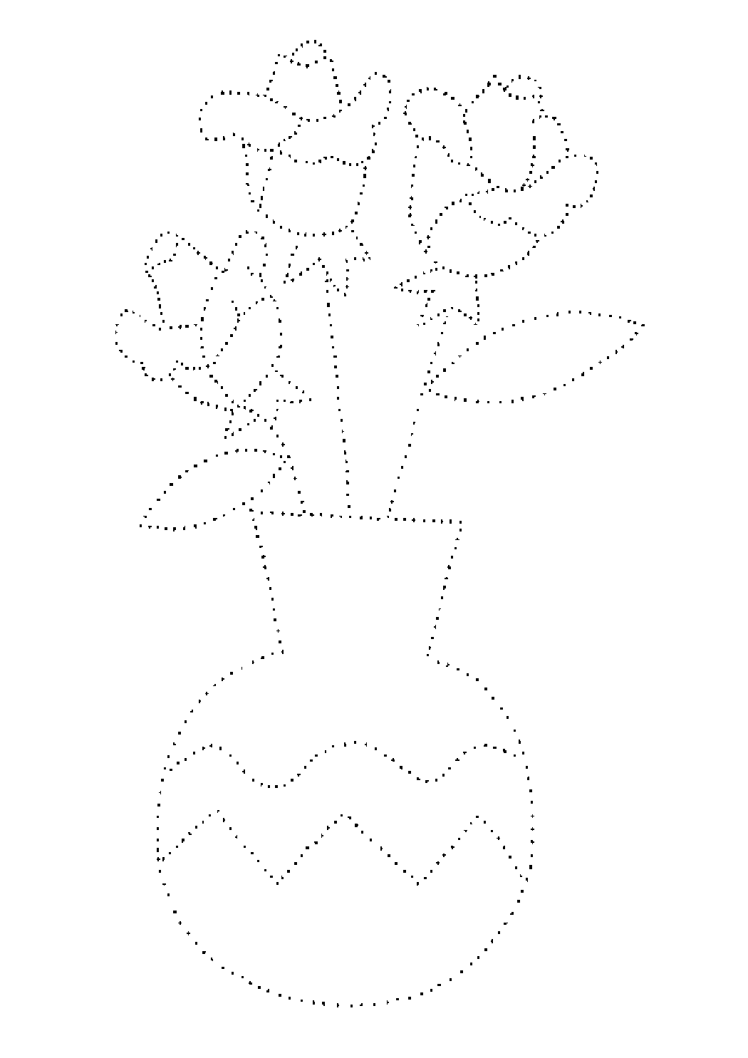 Dotted Rose Vase Art