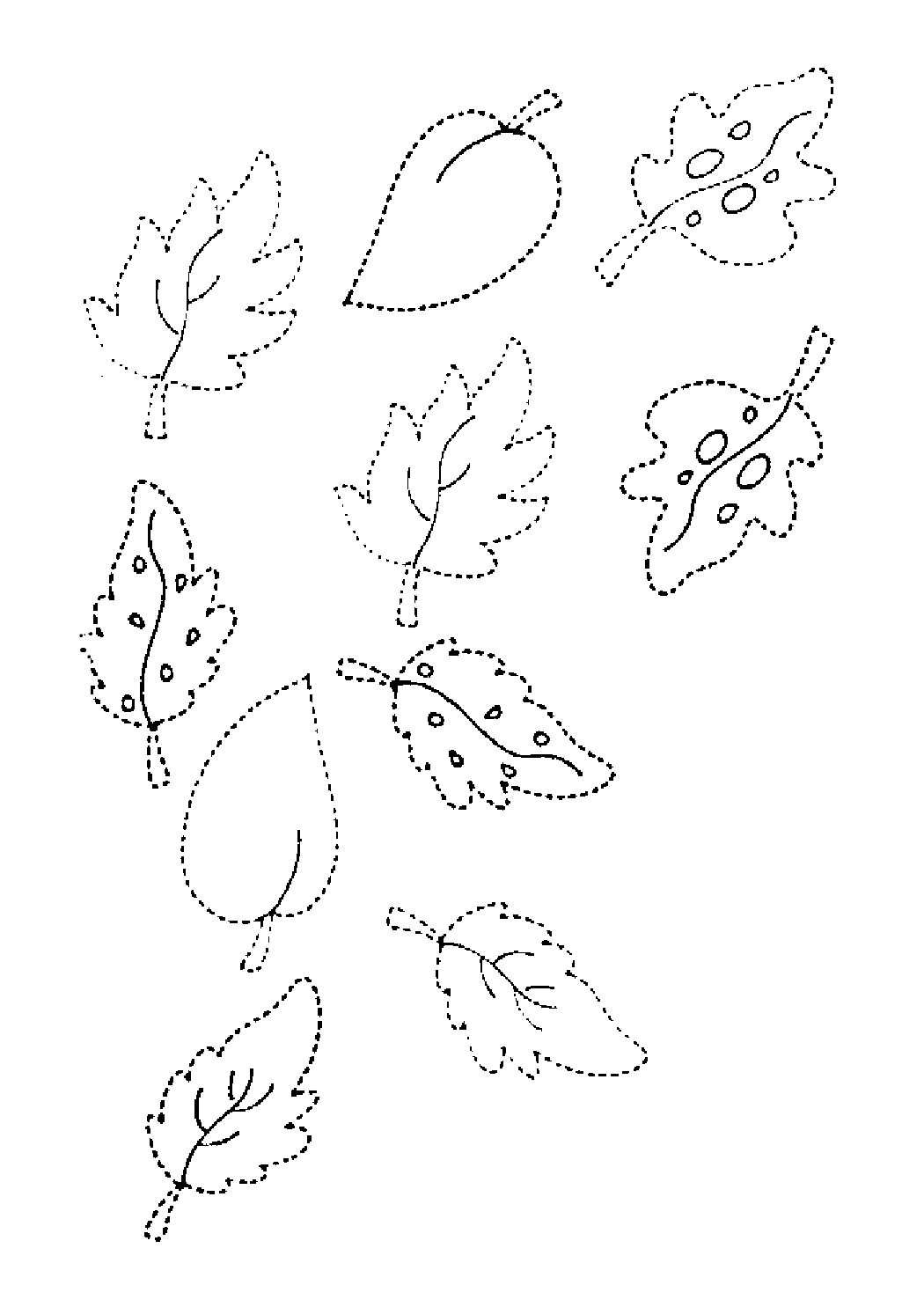 Dotted Leaf Coloring Activity - Educational Art for Children