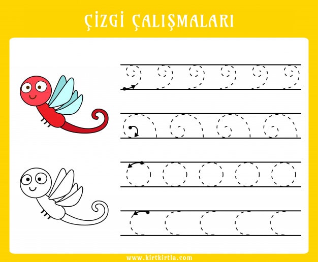 Çizgi Çalışmaları: Çocuklar için Eğitici El Yazısı Alıştırmaları ve Çizim Gelişimi