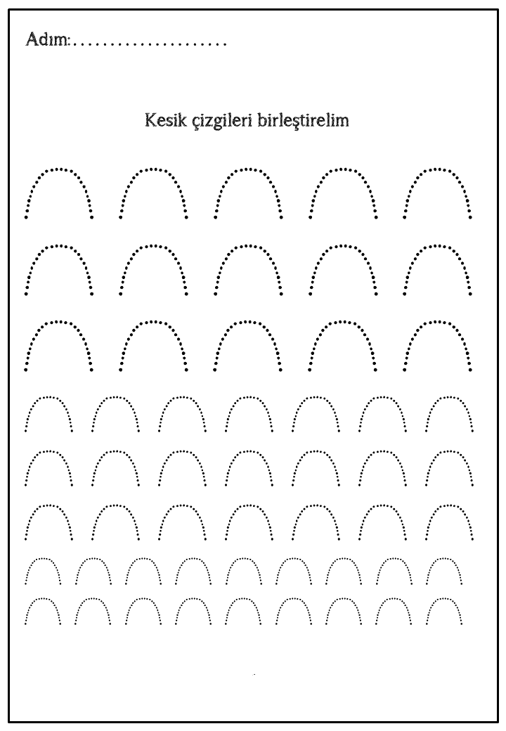 Kesik Çizgileri Birleştirme Çalışması - 10 Adet Yarım Çember