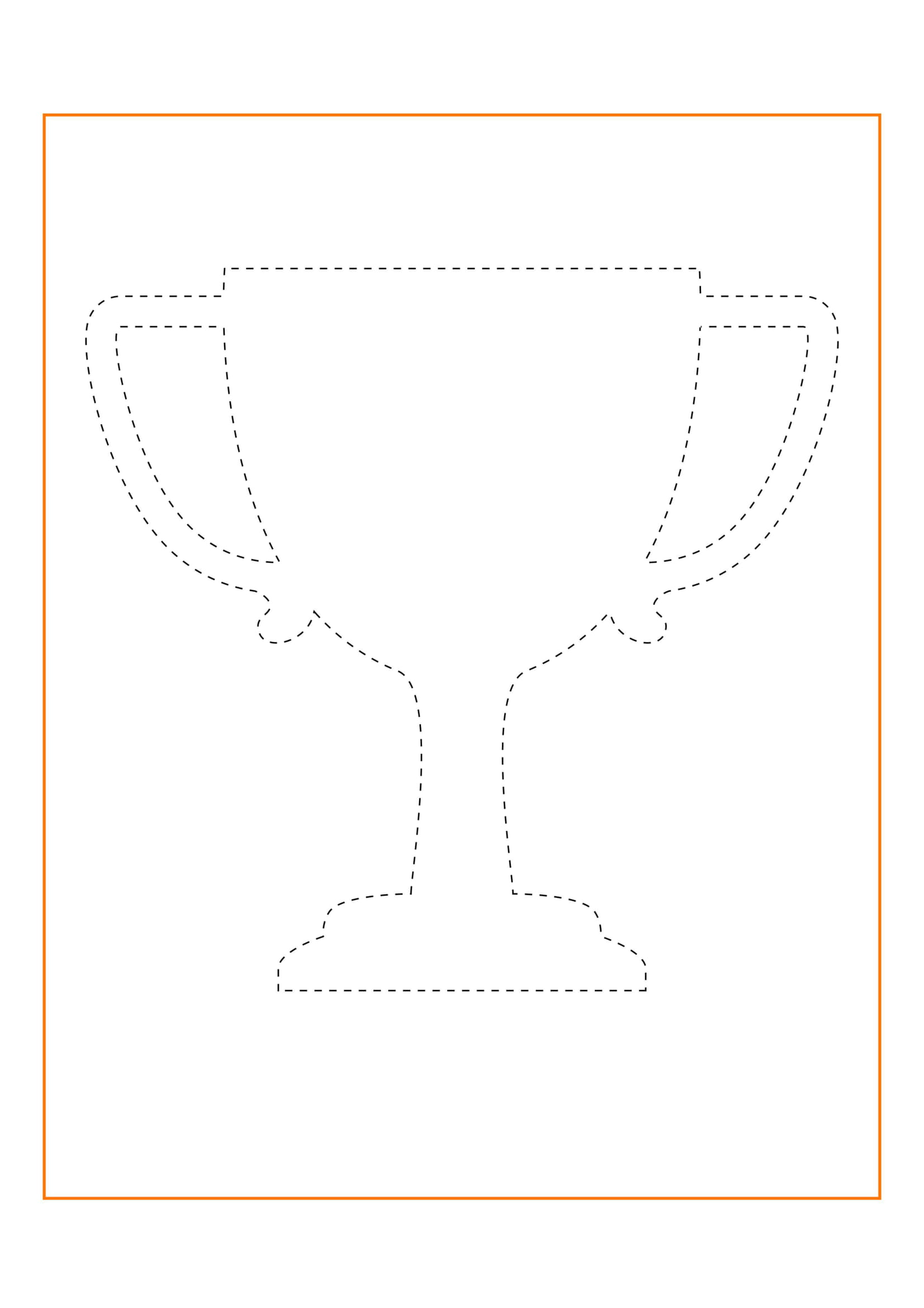 Trophy Outline Coloring Activity for Kids