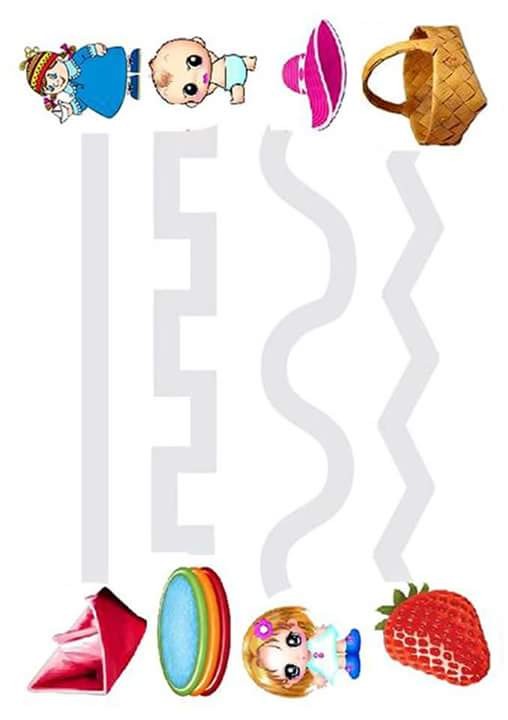 Eğlenceli Öğrenme Materyali: Nesneler ve Figürler - 1 (Bir) Bebek, Kız, Şapka, Sepet, Şeker, Renkli Tabak, Çilek