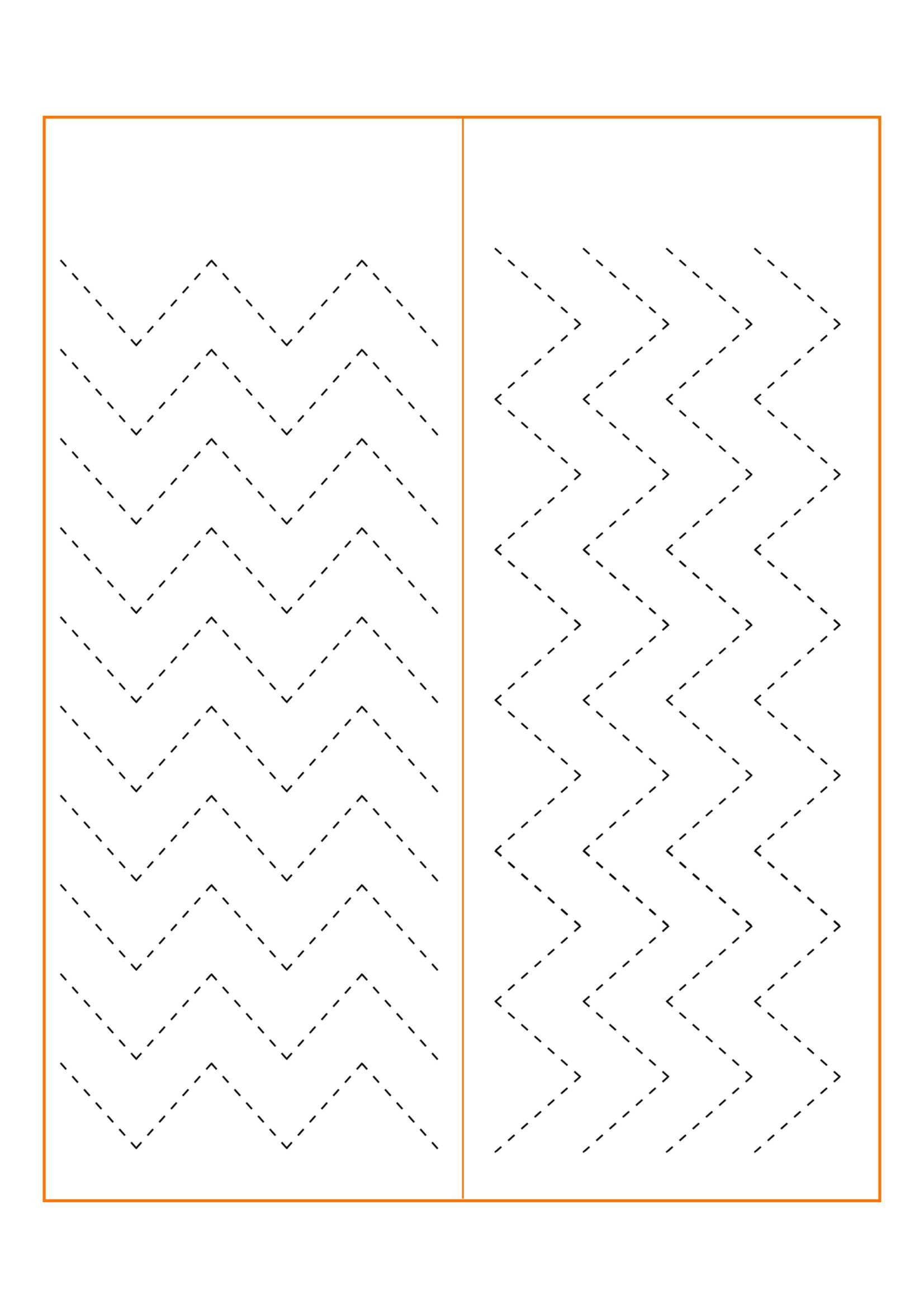 Zigzag Deseni Çizim Alıştırması - 2 Şerit