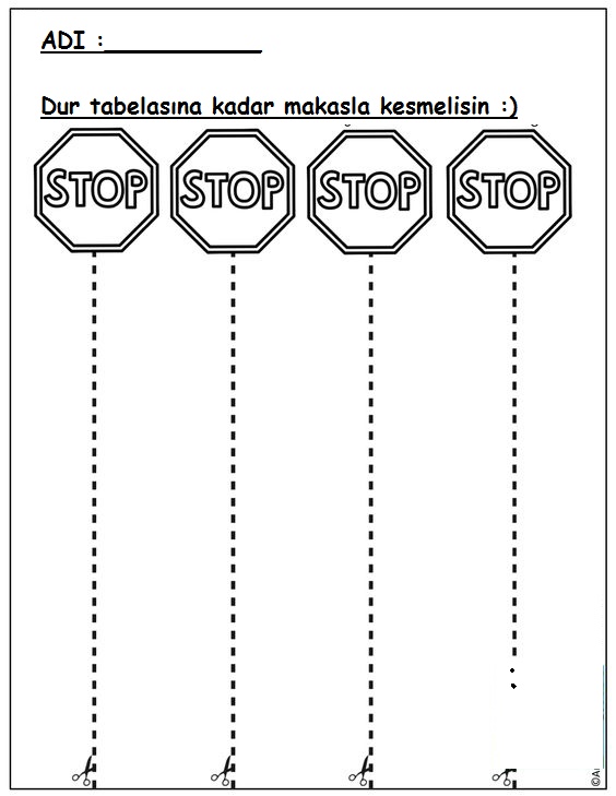 STOP İşareti Kesme Alıştırması
