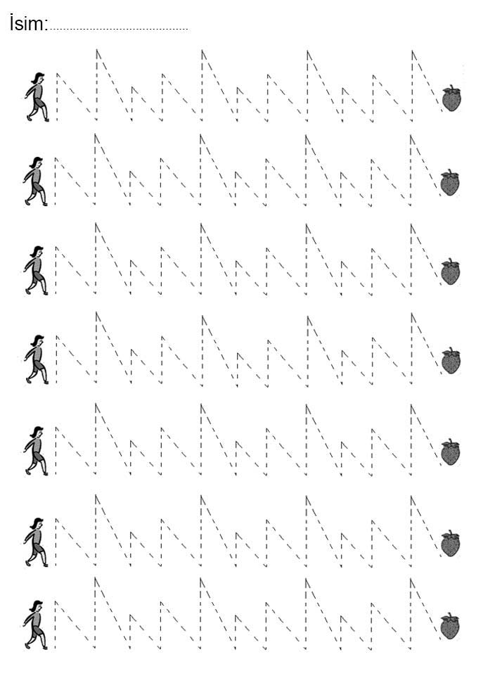 Yürüyen İnsan ve Çizgisel Grafik ile Eğitsel Yazma Alıştırmaları