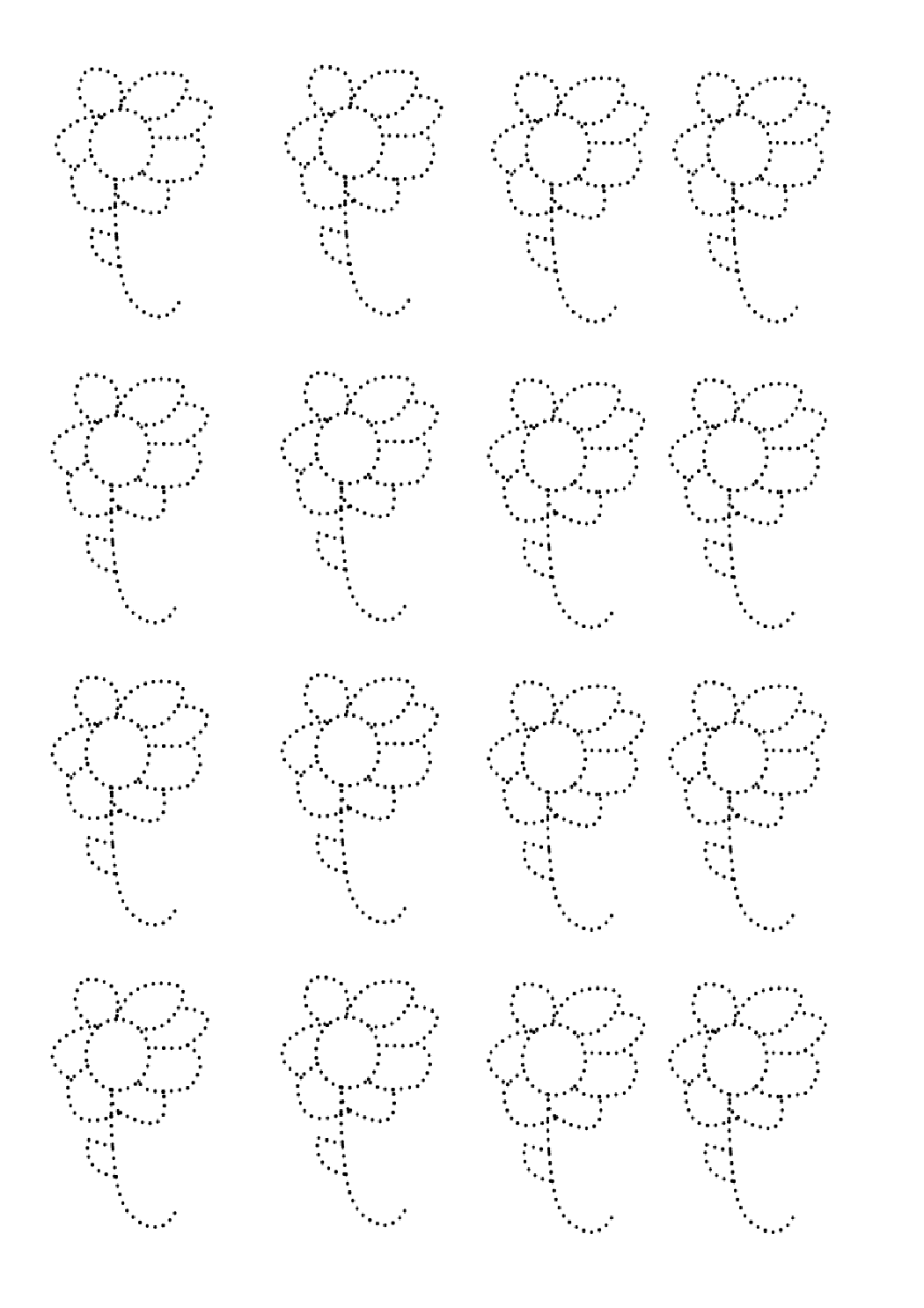 Dot-to-Dot Flower Tracing Activity - 16 Flowers