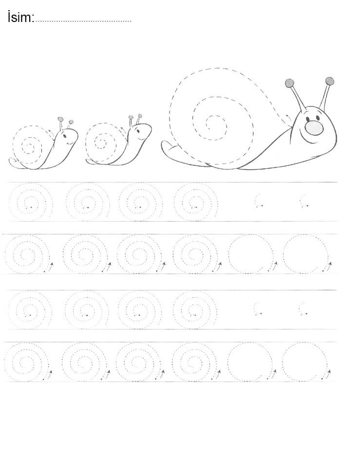 Eğitici Snail Yazım ve Çizim Materyali