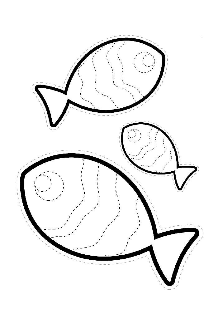 Üç Farklı Boyutta Balık Resmi - 3 Fish Shapes for Coloring
