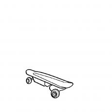 Skateboard Illustration - Educational Material on Sports and Transportation