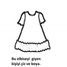 Çizim ve Boyama Aktiviteleri: Elbise Giyen Kişi
