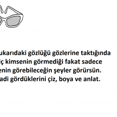 Eğitimsel Aktivite: Gözlükle Görme Deneyimi ve Özgün Çizim Yaratma