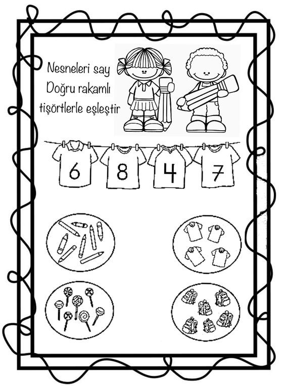 Sayılarla Eşleştirme Aktifitesi: 6, 8, 4, 7 ve Nesne Sayma