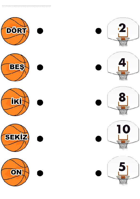 Basketbol Sayı Öğrenme: 2, 4, 5, 8, 10, 12 - Dört, Beş, İki, Sekiz, On