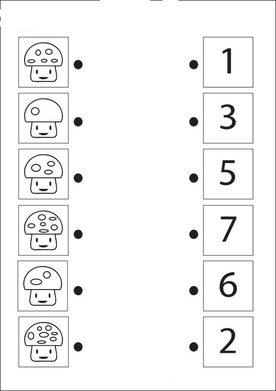 Mushroom Counting and Number Recognition Activity: 1, 2, 3, 5, 6, 7