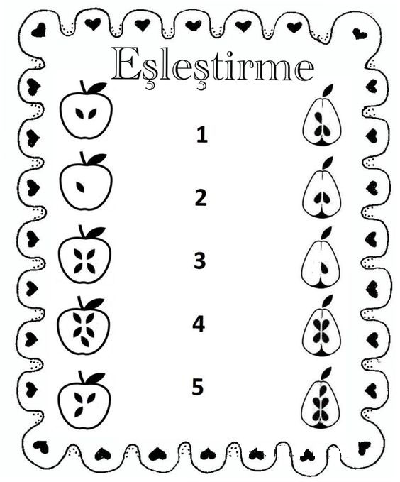 Eşleştirme: Elma ve Armut Figürleri ile Eğitim Materyali (1 Elma, 2 Armut)
