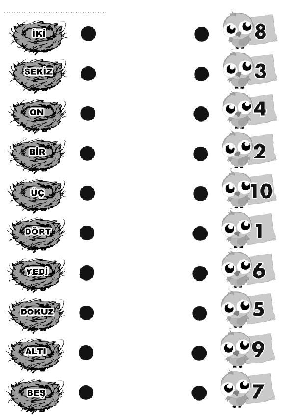 Eğitsel Materyal: Sayılar ve Sayma İşlemleri - 1 İki, 2 Üç, 3 Dört, 4 Beş, 5 Altı, 6 Yedi, 7 Sekiz, 8 Dokuz, 9 On, 10