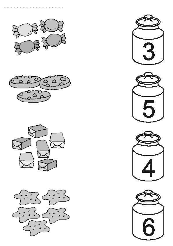 Sayılarla İlişkili Şekerleme, Kurabiye ve Süt Kapları İle Sayma Aktivitesi - 3, 5, 4, 6