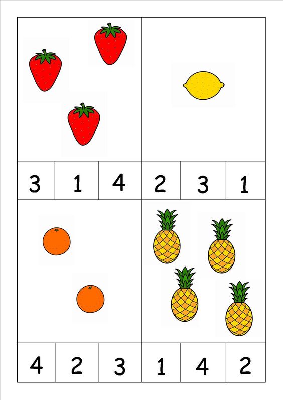 Meyve Sayma ve Sıralama Aktivitesi: 3 Çilek, 1 Limon, 2 Portakal, 4 Ananas