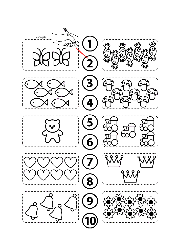 Renkli Formlar ve Şekiller İçin Eğitsel Etkinlik - 1-10 Arası Sayılar ve Nesne İlişkisi